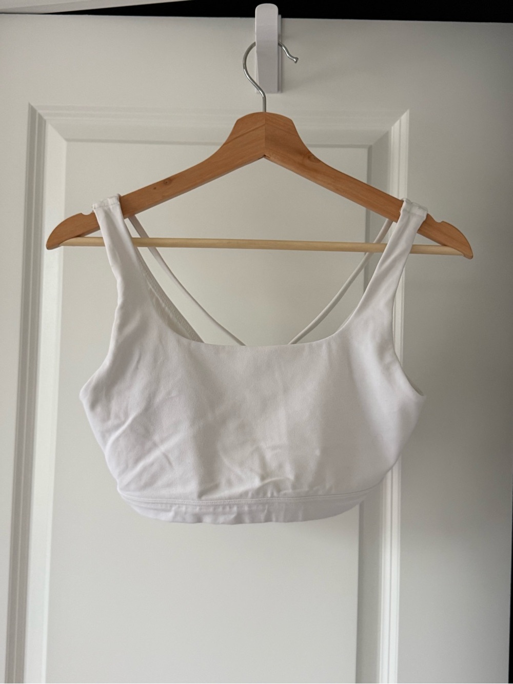Athleta White Cropped Square-Neck Tank